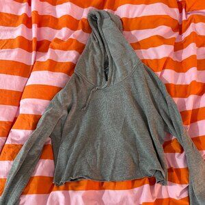 Brandy Melville Grey Cropped Hoodie